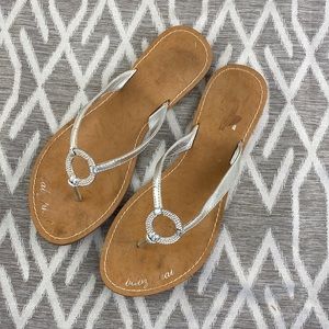 Baby Phat Flip Flops with Silver Rhinestones Size: 8.5